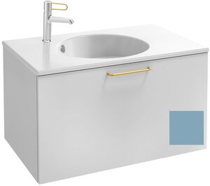 Изображение товара Тумба под раковину Jacob Delafon Odeon Rive Gauche 70 см, EB2511-RX-G91, цвет аквамарин глянцевый, ручки на выбор