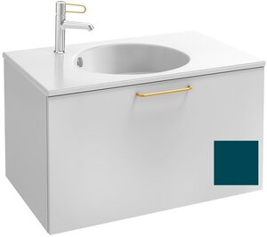 Изображение товара Тумба под раковину Jacob Delafon Odeon Rive Gauche 70 см, EB2511-RX-M85, цвет сине-зелёный матовый, ручки на выбор