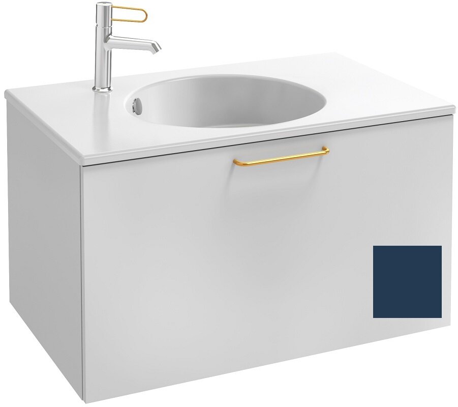 Изображение товара Тумба под раковину Jacob Delafon Odeon Rive Gauche 70 см тёмно-синий сатин