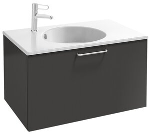 Изображение товара Тумба под раковину Jacob Delafon Odeon Rive Gauche 70 см, EB2511-RX-442, цвет серый антрацит глянцевый, ручки на выбор