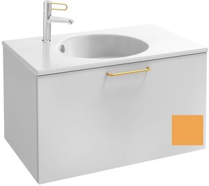 Изображение товара Тумба под раковину Jacob Delafon Odeon Rive Gauche 70 см, EB2511-RX-S48, цвет императорский жёлтый сатин, ручки на выбор