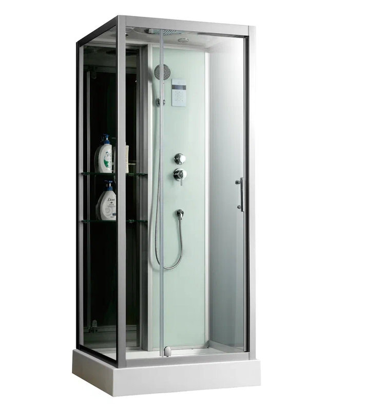 Изображение товара Frank F502 с баней — душ кабина 1000x850 мм, 6 мм стекло, гидромассаж