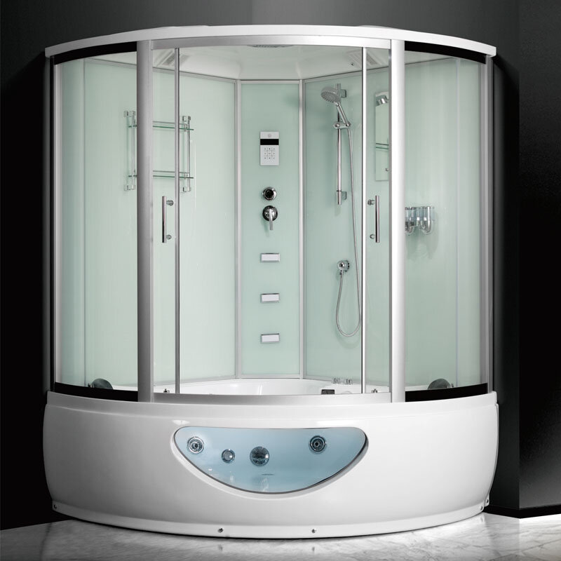 Изображение товара Душевой бокс Frank F652 угловой 150x150 см с гидромассажем и топ-душем Изображение товара Душевой бокс Frank F652 угловой 150x150 см с гидромассажем и топ-душем