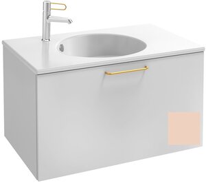 Изображение товара Тумба под раковину Jacob Delafon Odeon Rive Gauche 70 см, EB2511-RX-M70, цвет телесный матовый, ручки на выбор