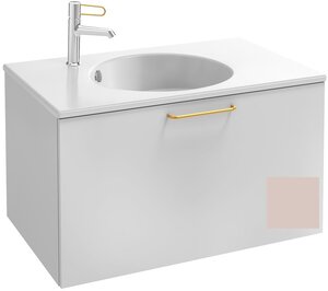 Изображение товара Тумба под раковину Jacob Delafon Odeon Rive Gauche 70 см, EB2511-RX-S42, цвет пыльная роза сатин, ручки на выбор