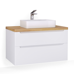 Изображение товара Тумба под раковину Jorno Wood 100 см, Wood.01.100/P/W, подвесная, белый (уценка: дефект на донной части, без столешницы)