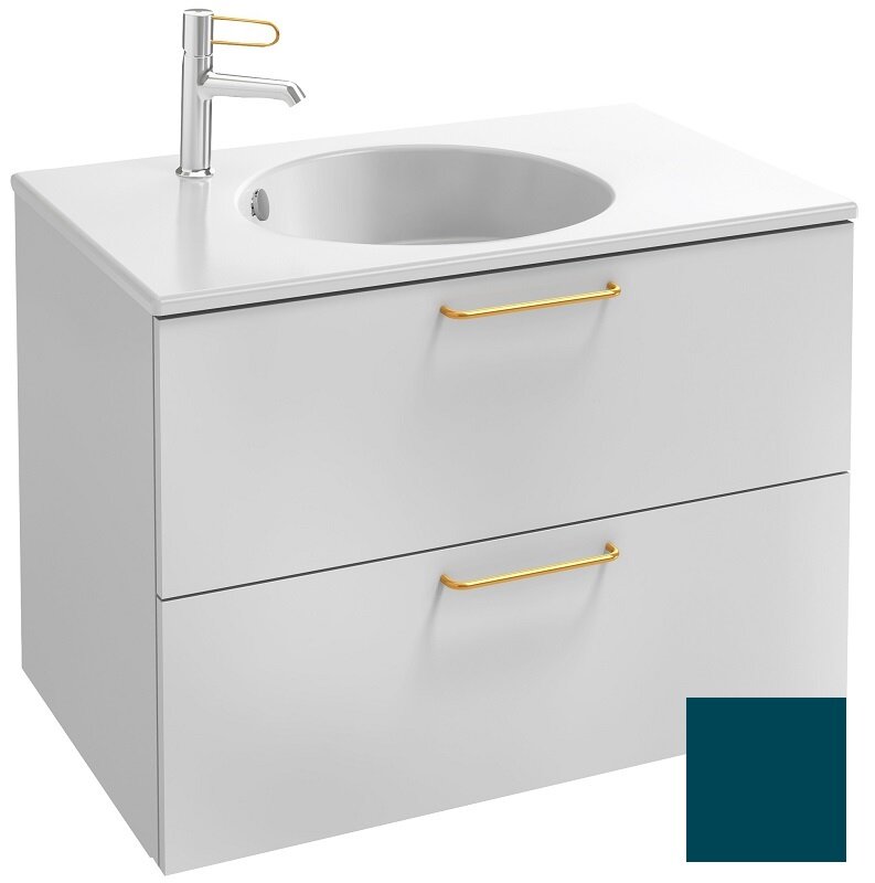 Изображение товара Тумба под раковину Jacob Delafon Odeon Rive Gauche 70 см с цветом сине-зеленый глянец