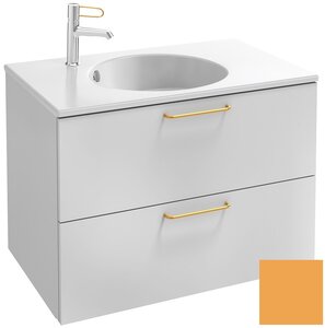 Изображение товара Тумба под раковину Jacob Delafon Odeon Rive Gauche 70 см, EB2521-RX-S48, цвет императорский жёлтый сатин, ручки на выбор