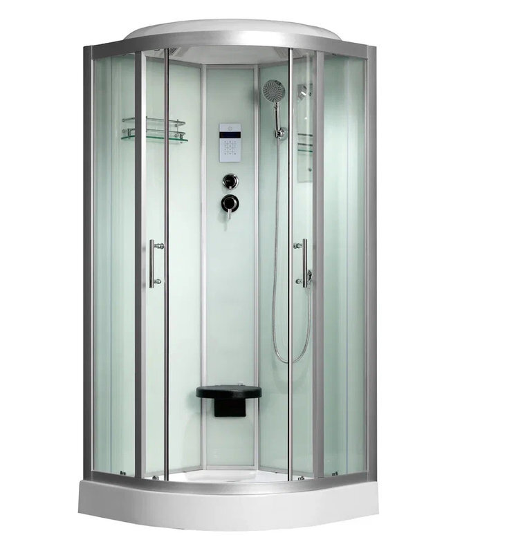 Изображение товара Душевая кабина Frank F606 с баней 100x100 см гидромассаж, сауна и радио