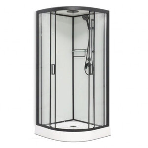 Изображение товара Душевая кабина Frank F408 М Black 80x80 см с низким поддоном и матовым стеклом