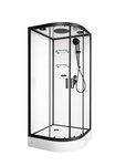 Душевая кабина Frank F409 Black, 90 х 90 см, низкий поддон, стекла прозрачные, профиль черный, 900904 - фото 1