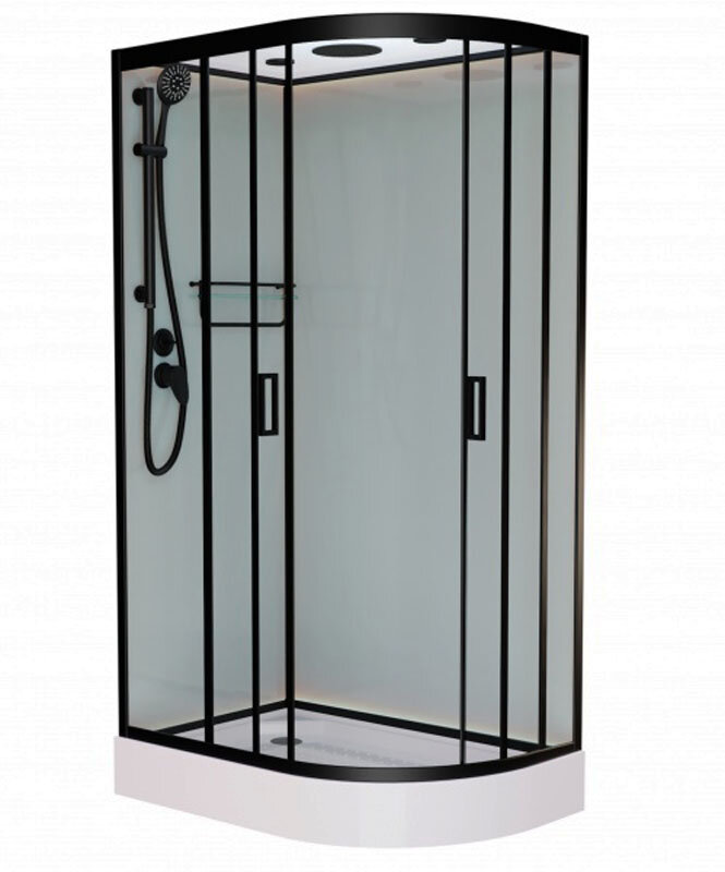 Изображение товара Душевая кабина Frank F411 L/R Black 110x80 см, низкий поддон, стекла ESG