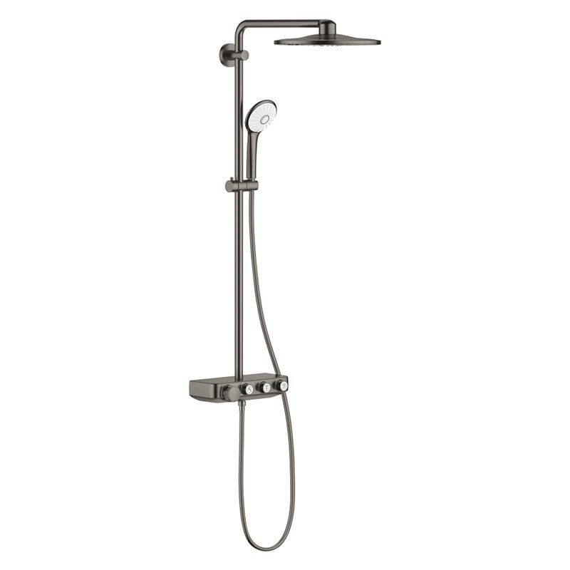 Изображение товара Душевая система с термостатом Grohe Euphoria SmartControl 310 DUO 26507AL0, цвет верхнего душа темный графит матовый Изображение товара Душевая система с термостатом Grohe Euphoria SmartControl 310 DUO 26507AL0, цвет верхнего душа темный графит матовый
