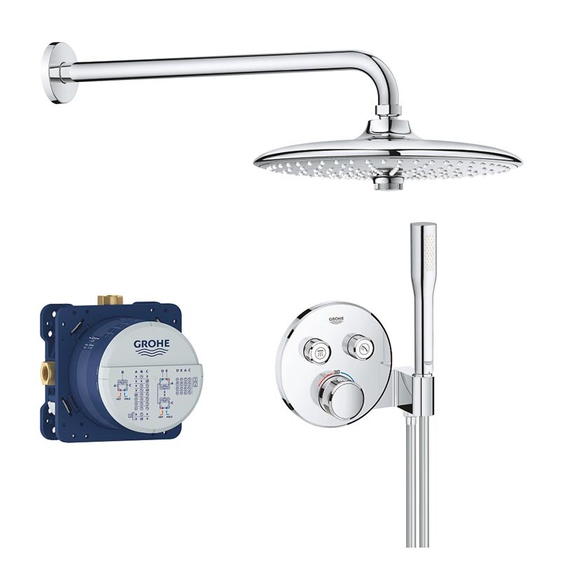 Изображение товара Душевая система Grohe Grohtherm SmartControl 34744000 с термостатом и 3 режимами струи Изображение товара Душевая система Grohe Grohtherm SmartControl 34744000 с термостатом и 3 режимами струи