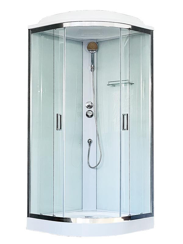Изображение товара Душевая кабина Royal Bath RB90HK5-WT-CH 90x90 см с раздвижными дверями и акриловым поддоном