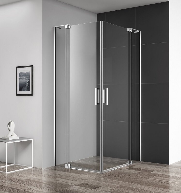 Изображение товара Душевой уголок Cezares Slider 70/80x90/100 c хромированным профилем 8 мм стекло