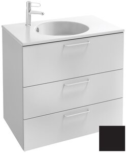 Изображение товара Тумба под раковину Jacob Delafon Odeon Rive Gauche 70 см, EB2531-RX-M61, цвет чёрный матовый, ручки на выбор