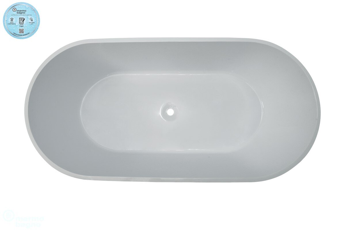 Изображение товара Ванна из литьевого мрамора Marmo Bagno Палермо MB-PL170-80 168х80 см
