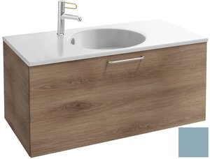 Изображение товара Тумба под раковину Jacob Delafon Odeon Rive Gauche 90 см, EB2513-RX-G91, цвет аквамарин глянцевый, ручки на выбор