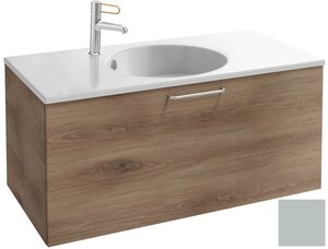 Изображение товара Тумба под раковину Jacob Delafon Odeon Rive Gauche 90 см, EB2513-RX-G92, цвет миндальный глянцевый, ручки на выбор