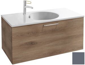 Изображение товара Тумба под раковину Jacob Delafon Odeon Rive Gauche 90 см, EB2513-RX-S40, цвет насыщенный серый сатин, ручки на выбор