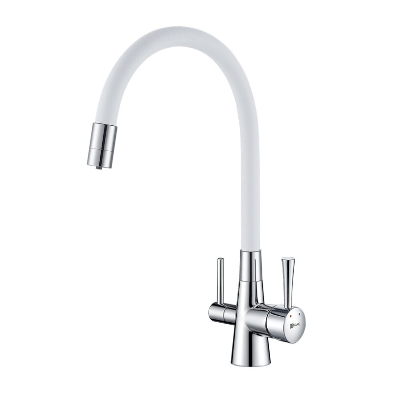 Изображение товара Смеситель Lemark Комфорт/Comfort LM3075C-White для кухонной мойки, с подключением к фильтру питьевой воды, хром/белый
