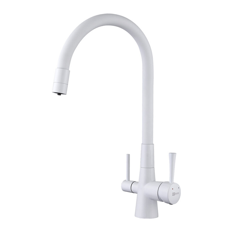 Изображение товара Смеситель Lemark Comfort LM3075W для кухонной мойки с подключением к фильтру питьевой воды, белый