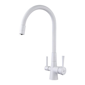 Изображение товара Смеситель Lemark Comfort LM3075W для кухонной мойки, с подключением к фильтру питьевой воды, белый