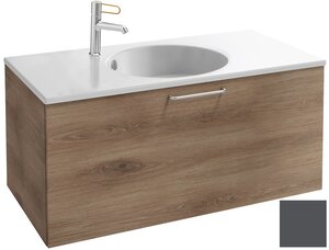 Изображение товара Тумба под раковину Jacob Delafon Odeon Rive Gauche 90 см, EB2513-RX-M53, цвет серый антрацит матовый, ручки на выбор