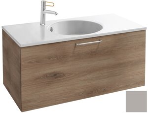 Изображение товара Тумба под раковину Jacob Delafon Odeon Rive Gauche 90 см, EB2513-RX-M54, цвет серый титан матовый, ручки на выбор