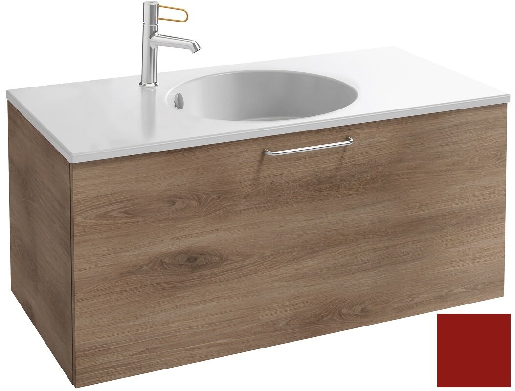 Изображение товара Тумба под раковину Jacob Delafon Odeon Rive Gauche 90 см, тёмно-красная глянцевая