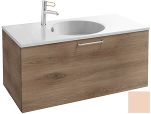 Изображение товара Тумба под раковину Jacob Delafon Odeon Rive Gauche 90 см, EB2513-RX-G1A, цвет телесный глянцевый, ручки на выбор