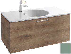 Изображение товара Тумба под раковину Jacob Delafon Odeon Rive Gauche 90 см, EB2513-RX-S54, цвет оливковый сатин, ручки на выбор
