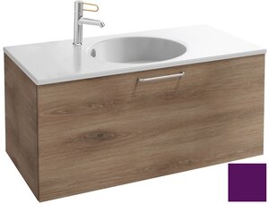 Изображение товара Тумба под раковину Jacob Delafon Odeon Rive Gauche 90 см, EB2513-RX-F26, цвет сливовый глянцевый, ручки на выбор