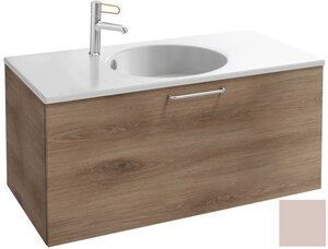 Изображение товара Тумба под раковину Jacob Delafon Odeon Rive Gauche 90 см, EB2513-RX-G1H, цвет пыльная роза глянцевый, ручки на выбор