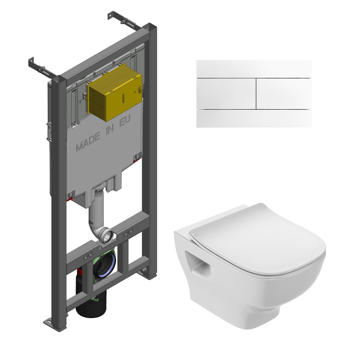 Изображение товара Инсталляция Jacob Delafon безободковый унитаз Struktura compact EDF102 с микролифтом
