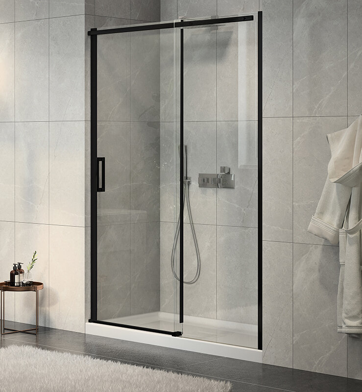 Изображение товара Душевая дверь Jacob Delafon Contra E22C120-BL 120x195 см стекло прозрачное профиль черный