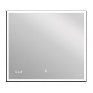 Изображение товара Зеркало Cersanit Design LU-LED011*80-d-Os, c LED-подсветкой и часами, 80 х 70 см, рамка металл черная