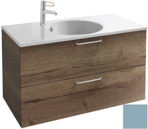 Изображение товара Тумба под раковину Jacob Delafon Odeon Rive Gauche 90 см, EB2523-RX-G91, цвет аквамарин глянцевый, ручки на выбор