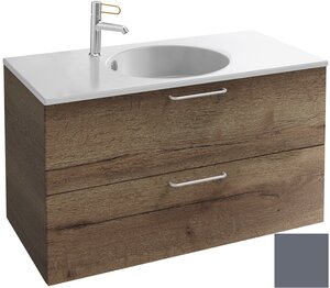 Изображение товара Тумба под раковину Jacob Delafon Odeon Rive Gauche 90 см, EB2523-RX-S40, цвет насыщенный серый сатин, ручки на выбор