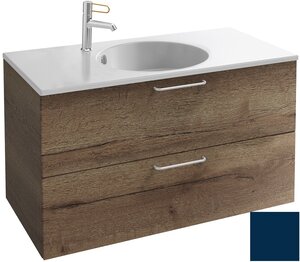 Изображение товара Тумба под раковину Jacob Delafon Odeon Rive Gauche 90 см, EB2523-RX-G1P, цвет морской синий глянцевый, ручки на выбор