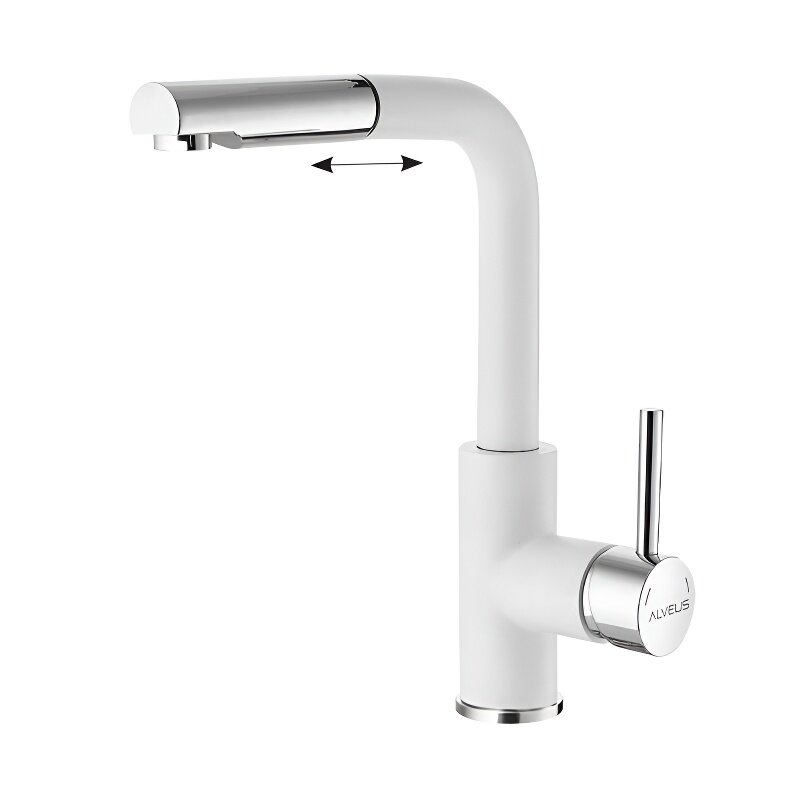 Изображение товара Смеситель для кухни Alveus Siros-P G11 Arctic 1129046, белый Изображение товара Смеситель для кухни Alveus Siros-P G11 Arctic 1129046, белый
