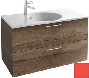 Изображение товара Тумба под раковину Jacob Delafon Odeon Rive Gauche 90 см, EB2523-RX-M81, цвет алый матовый, ручки на выбор