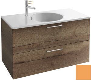 Изображение товара Тумба под раковину Jacob Delafon Odeon Rive Gauche 90 см, EB2523-RX-G1N, цвет императорский жёлтый глянцевый, ручки на выбор