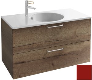 Изображение товара Тумба под раковину Jacob Delafon Odeon Rive Gauche 90 см тёмно-красная глянцевая