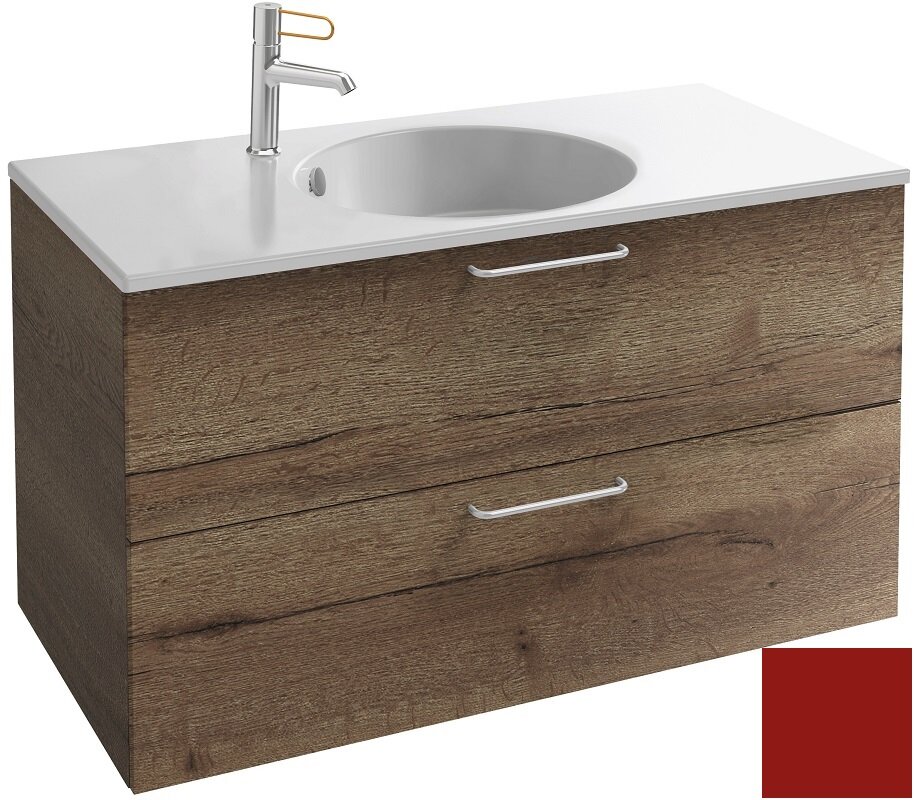 Изображение товара Тумба под раковину Jacob Delafon Odeon Rive Gauche 90 см темно-красная сатин