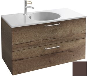 Изображение товара Тумба под раковину Jacob Delafon Odeon Rive Gauche 90 см, EB2523-RX-M59, цвет ледяной коричневый матовый, ручки на выбор