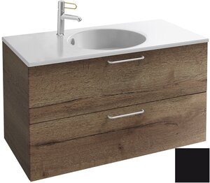 Изображение товара Тумба под раковину Jacob Delafon Odeon Rive Gauche 90 см, EB2523-RX-274, цвет чёрный глянцевый, ручки на выбор