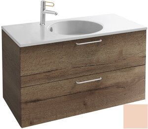 Изображение товара Тумба под раковину Jacob Delafon Odeon Rive Gauche 90 см, EB2523-RX-G1A, цвет телесный глянцевый, ручки на выбор