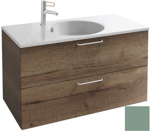 Изображение товара Тумба под раковину Jacob Delafon Odeon Rive Gauche 90 см, EB2523-RX-S54, цвет оливковый сатин, ручки на выбор Изображение товара Тумба под раковину Jacob Delafon Odeon Rive Gauche 90 см, EB2523-RX-S54, цвет оливковый сатин, ручки на выбор